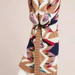 Moulinette Soeurs Anthropologie Womens Mosaic Alpaca Cardigan Sweater Size M/L